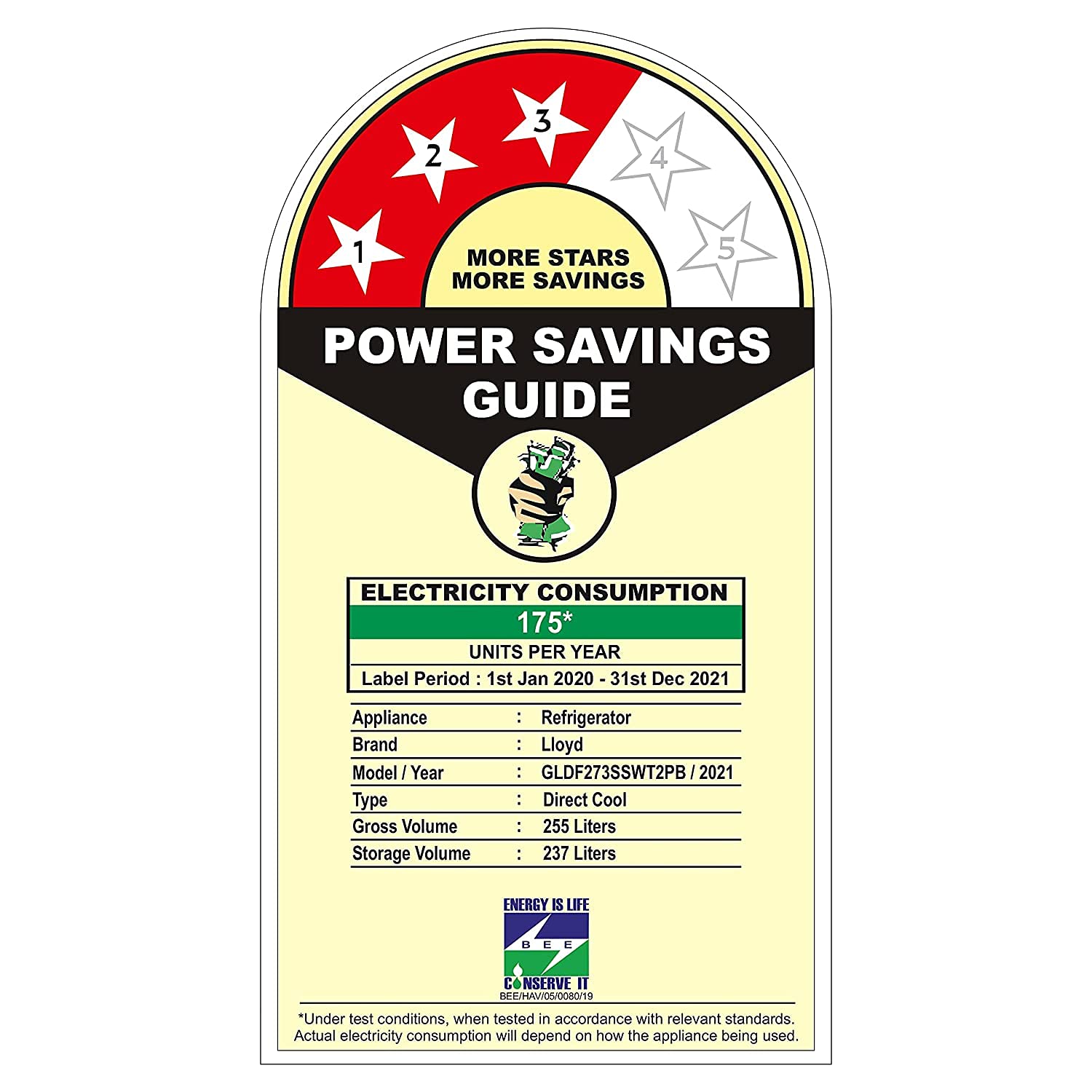 Lloyd 255 L 3 Star Inverter Direct Cool Single Door Refrigerator